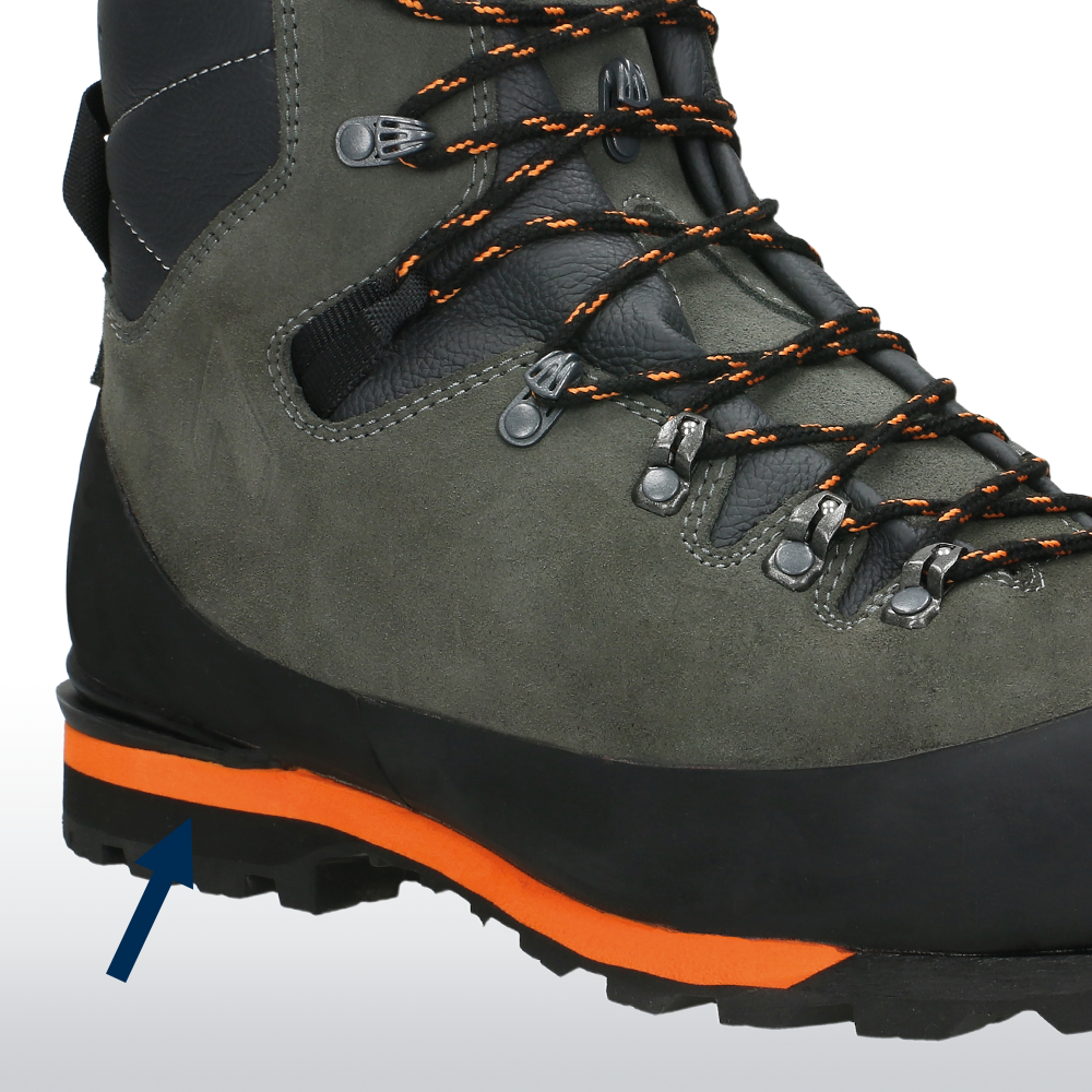 Stiefel, Wanderschuh, Gummisohle, Leder, Grau