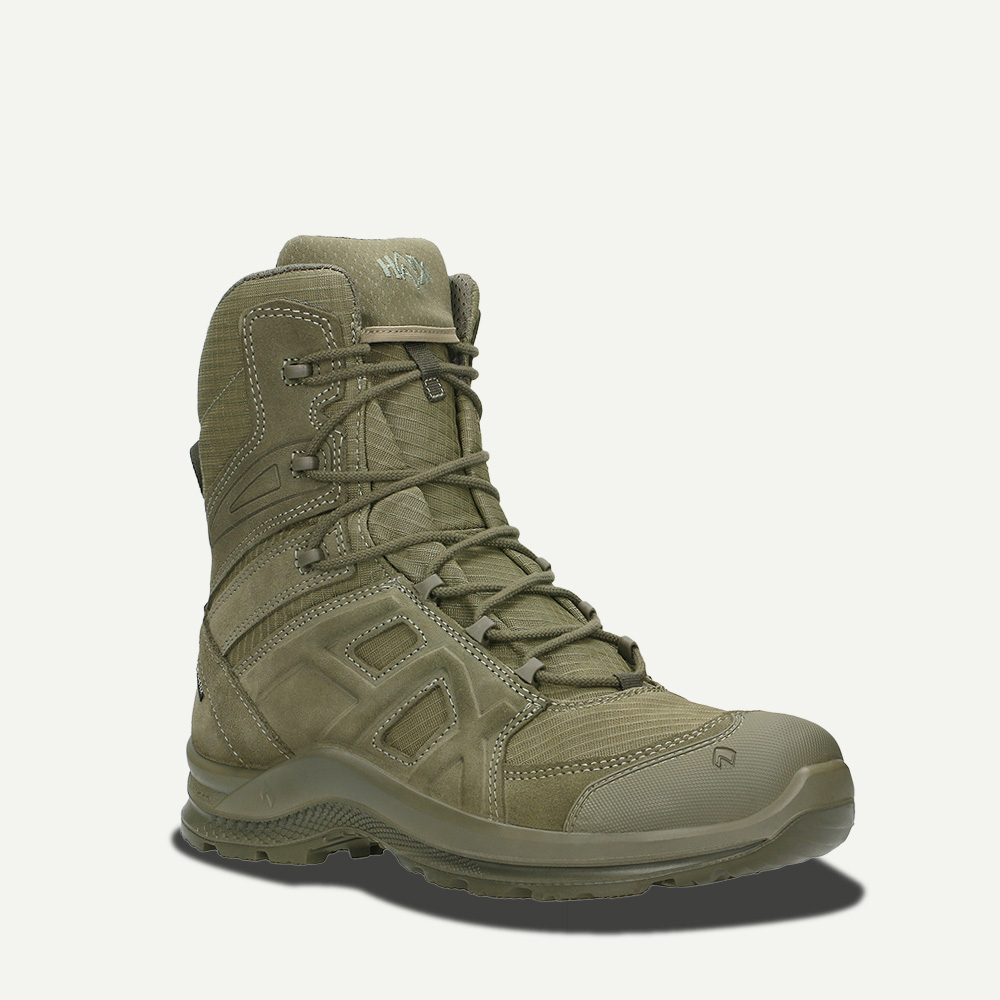 Stiefel, Wanderschuh, Leder, Khaki, Hoher Schaftschnitt