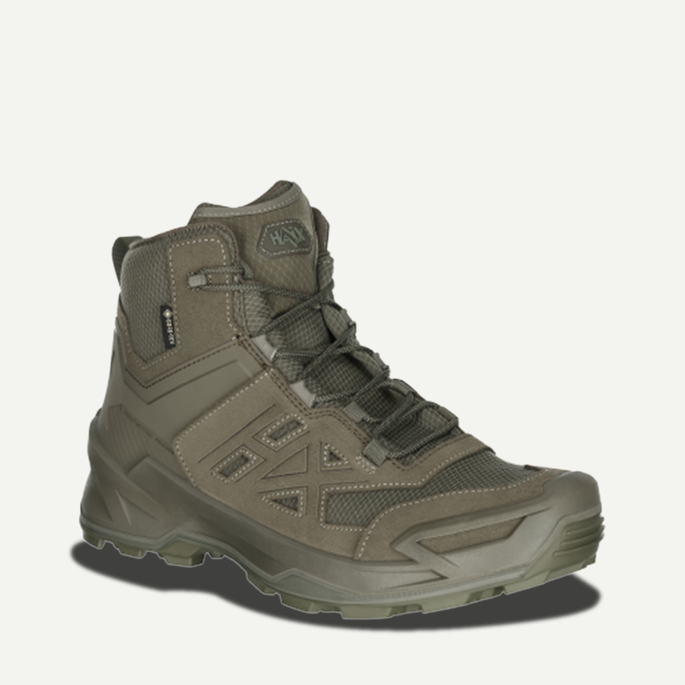 Stiefel, Wanderschuh, Gummisohle, Kletterschuh, Olivegrün