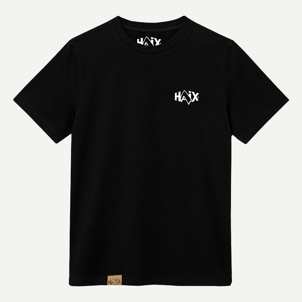 T-Shirt, Schwarz, Kurze Ärmel, Logo, Minimal
