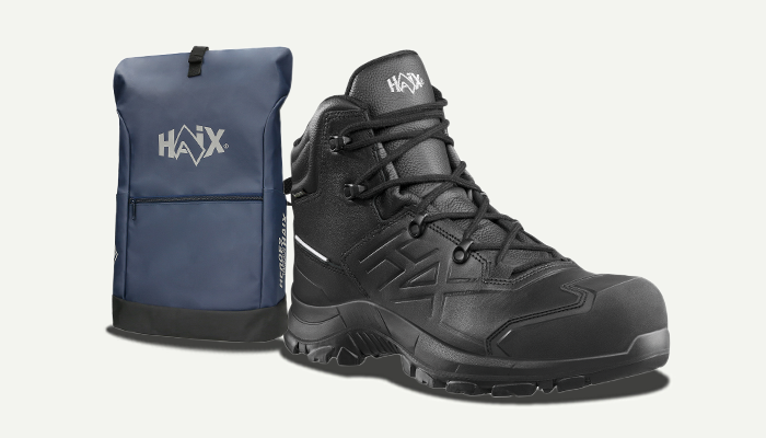 Get new safety boots and receive a free HAIX Backpack*.