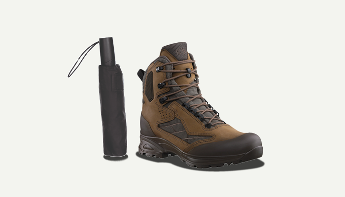 For a limited time only: a free umbrella with every pair of outdoor shoes.