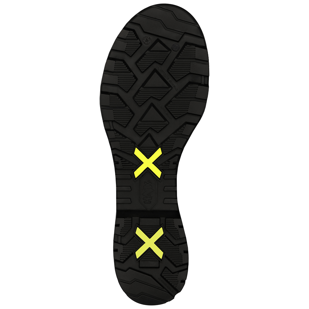 Trotzschuhsohle, Gummi-Sohle, Gelb Markierungen, Profilsohle, Schuhsohle